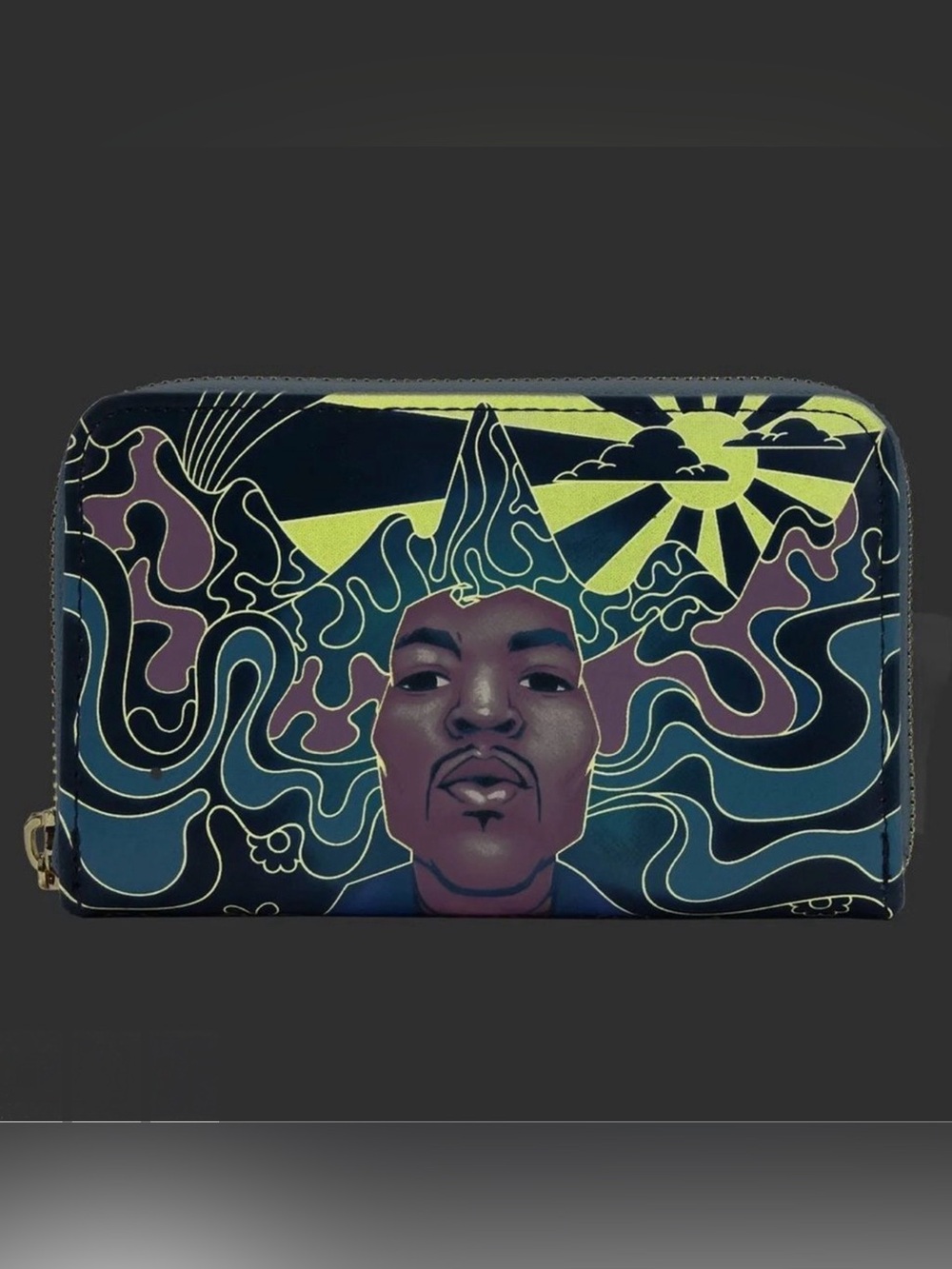 LOUNGEFLY JIMI HENDRIX PSYCHEDELIC LANDSCAPE ZIP WALLET